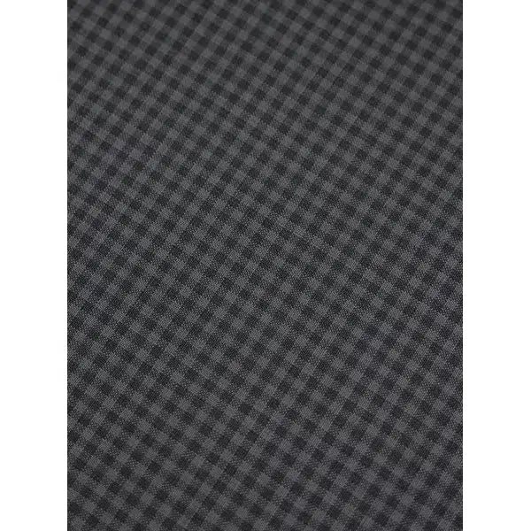 Pure Wool Challis Fabric - Graphite Gingham – view 3 | Truro Fabrics