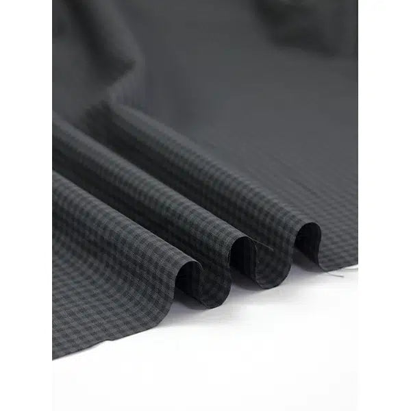 Pure Wool Challis Fabric - Graphite Gingham – view 5 | Truro Fabrics