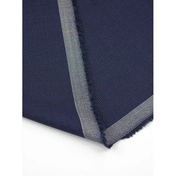 Pure Wool Challis Fabric - Indigo Pin Tooth – view 2 | Truro Fabrics
