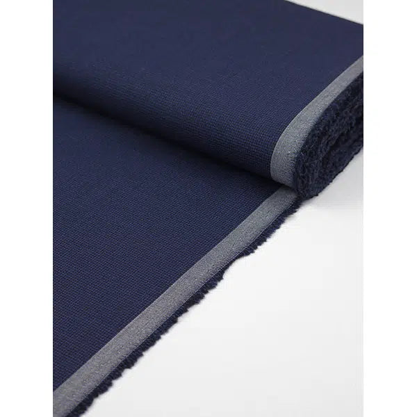 Pure Wool Challis Fabric - Indigo Pin Tooth – view 3 | Truro Fabrics