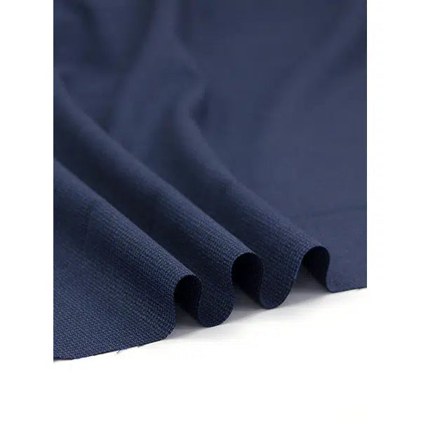 Pure Wool Challis Fabric - Indigo Pin Tooth – view 4 | Truro Fabrics