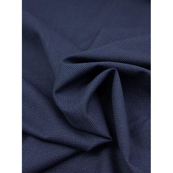 Pure Wool Challis Fabric - Indigo Pin Tooth | Truro Fabrics