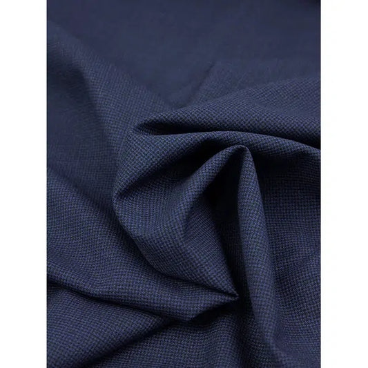 Pure Wool Challis Fabric - Indigo Pin Tooth | Truro Fabrics
