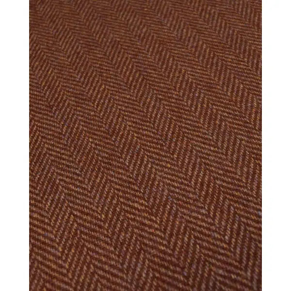 Pure Wool Donegal Tweed Fabric - Brown Herringbone – view 2 | Truro Fabrics