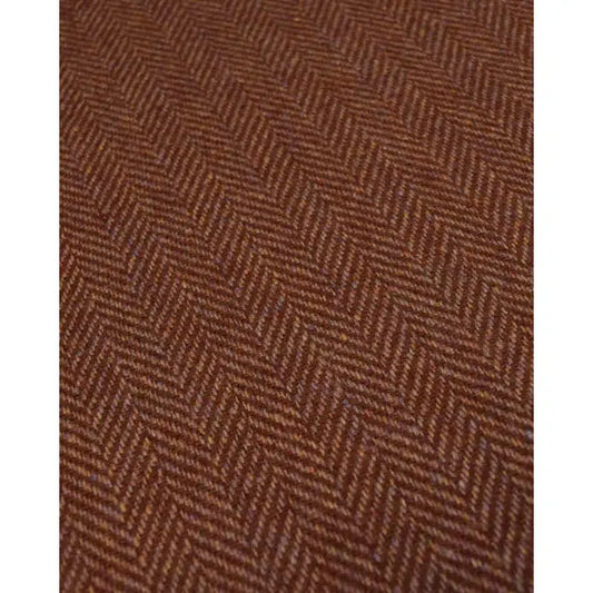 Pure Wool Donegal Tweed Fabric - Brown Herringbone – view 2 | Truro Fabrics