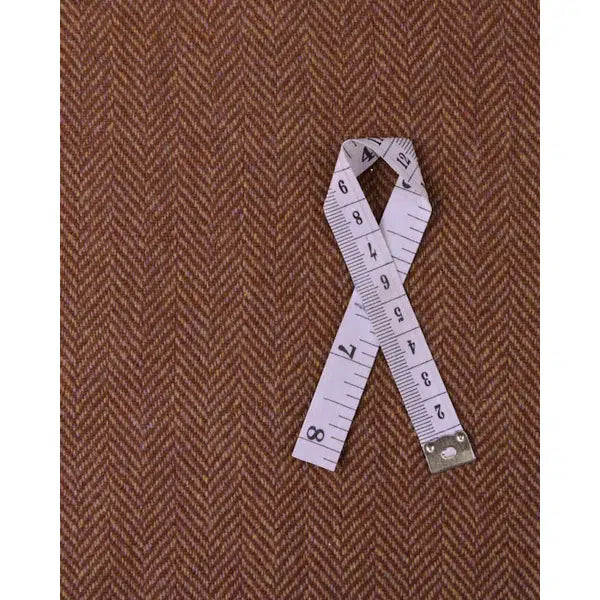 Pure Wool Donegal Tweed Fabric - Brown Herringbone – view 4 | Truro Fabrics