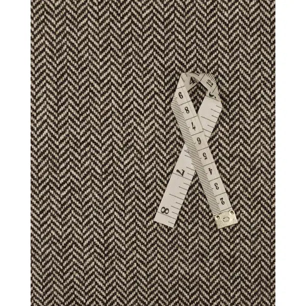 Pure Wool Donegal Tweed Fabric - Brown & Ivory Herringbone – view 3 | Truro Fabrics