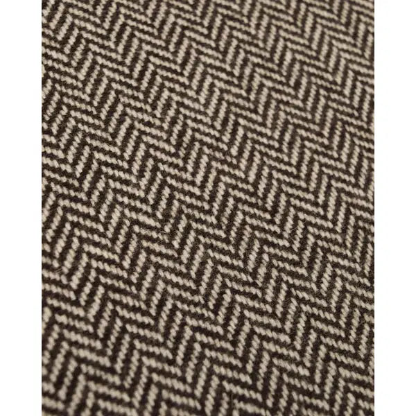 Pure Wool Donegal Tweed Fabric - Brown & Ivory Herringbone – view 5 | Truro Fabrics