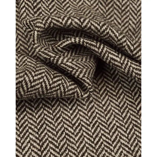 Pure Wool Donegal Tweed Fabric - Brown & Ivory Herringbone | Truro Fabrics