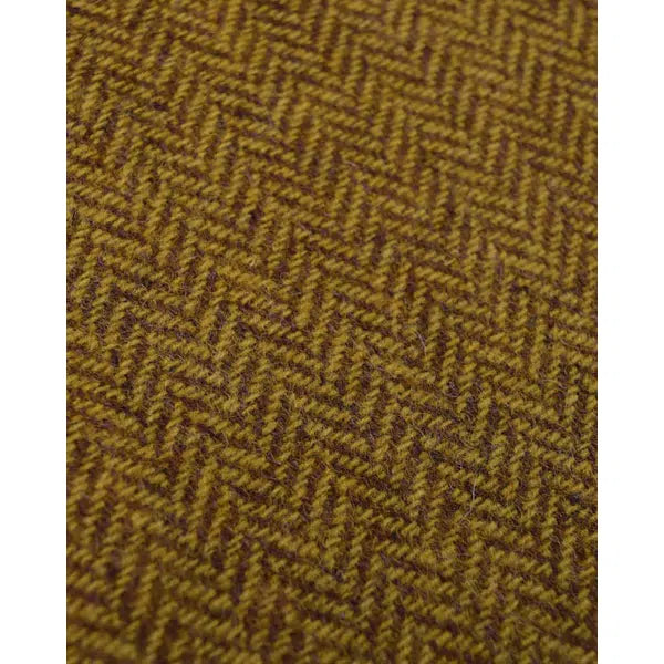 Pure Wool Donegal Tweed Fabric - Chartreuse Herringbone – view 2 | Truro Fabrics