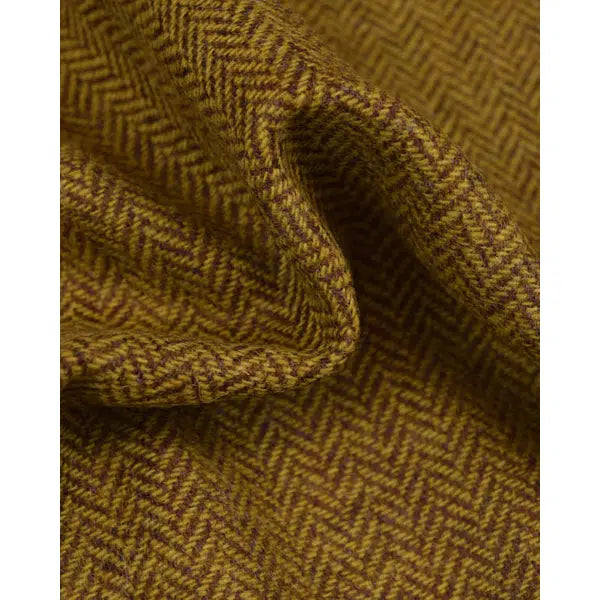Pure Wool Donegal Tweed Fabric - Chartreuse Herringbone | Truro Fabrics