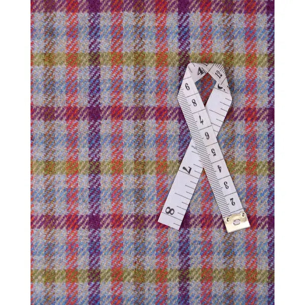 Pure Wool Donegal Tweed Fabric - Multi Check – view 3 | Truro Fabrics