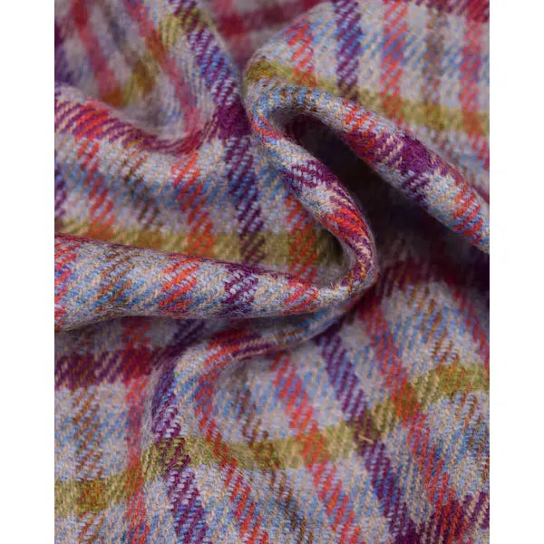 Pure Wool Donegal Tweed Fabric - Multi Check | Truro Fabrics