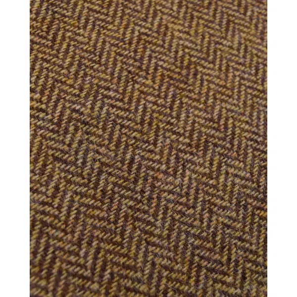 Pure Wool Donegal Tweed Fabric - Mustard Herringbone – view 2 | Truro Fabrics