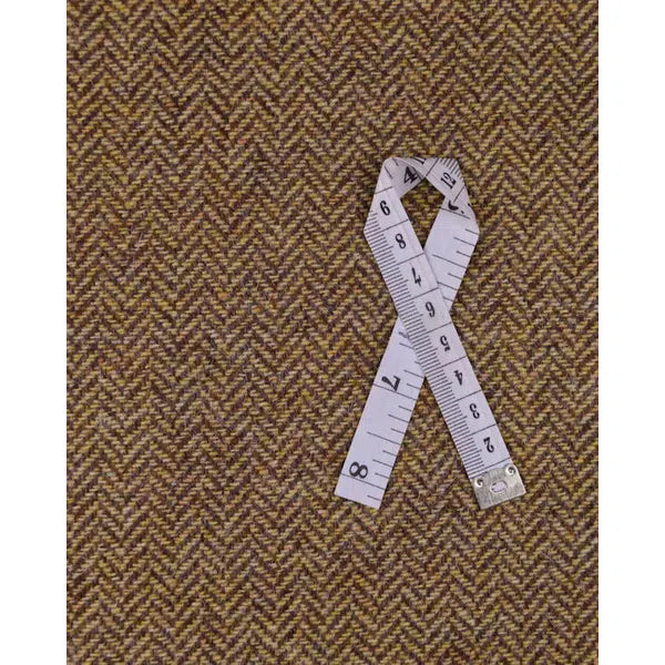 Pure Wool Donegal Tweed Fabric - Mustard Herringbone – view 3 | Truro Fabrics