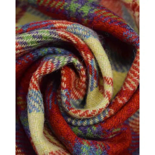 Pure Wool Donegal Tweed Fabric - Red & Blue Plaid – view 5 | Truro Fabrics
