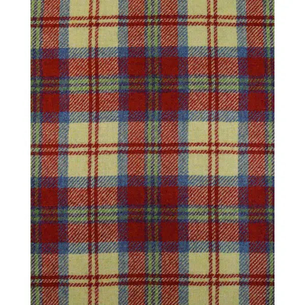 Pure Wool Donegal Tweed Fabric - Red & Blue Plaid | Truro Fabrics