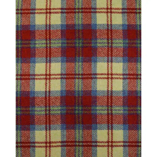 Pure Wool Donegal Tweed Fabric - Red & Blue Plaid | Truro Fabrics