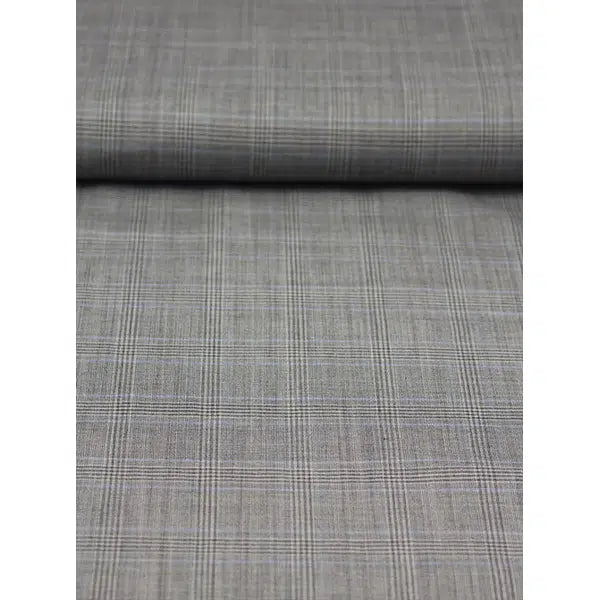 Pure Wool Suiting Fabric - Glen Plaid Flint – view 3 | Truro Fabrics