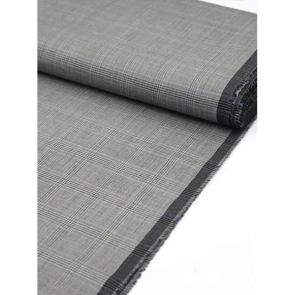 Pure Wool Suiting Fabric - Glen Plaid Flint – view 4 | Truro Fabrics