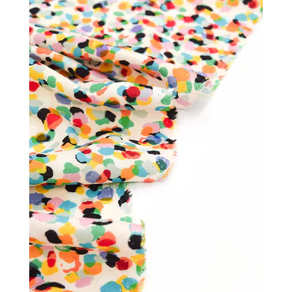 Rayon Challis Fabric - Party Spot - Birthday Cake – view 2 | Truro Fabrics