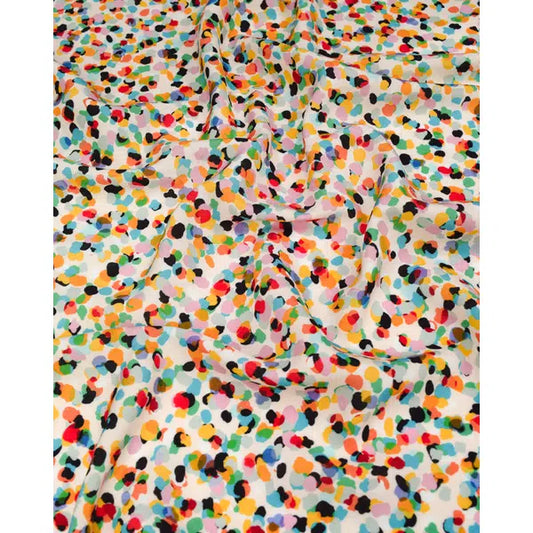 Rayon Challis Fabric - Party Spot - Birthday Cake | Truro Fabrics
