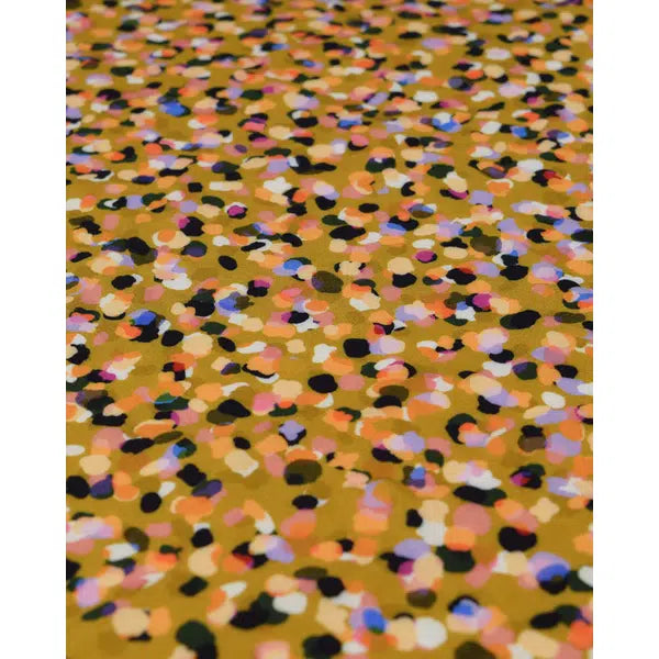 Rayon Challis Fabric - Party Spot - Caramel Sundae – view 4 | Truro Fabrics