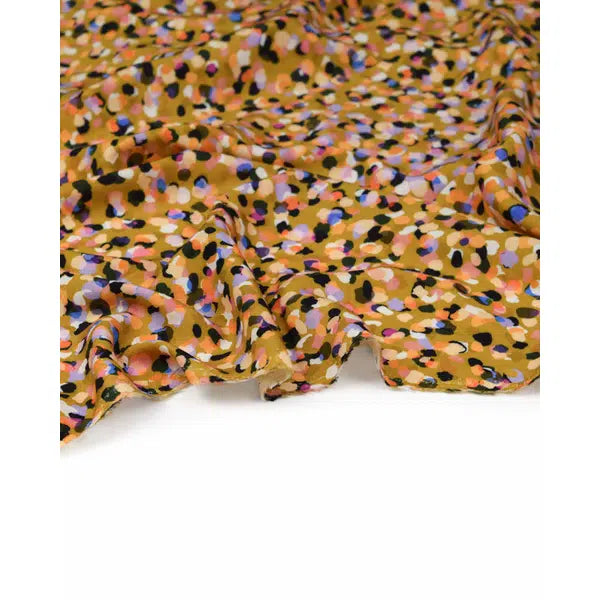 Rayon Challis Fabric - Party Spot - Caramel Sundae | Truro Fabrics