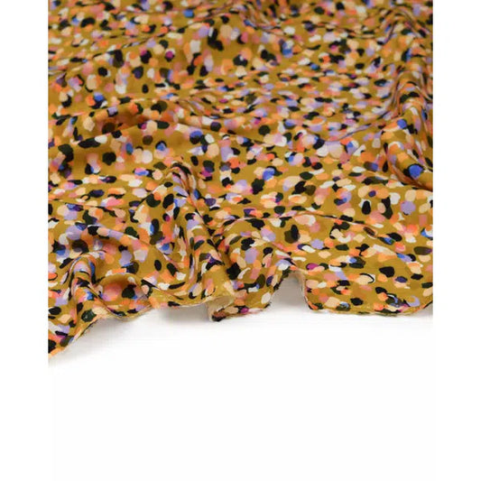Rayon Challis Fabric - Party Spot - Caramel Sundae | Truro Fabrics