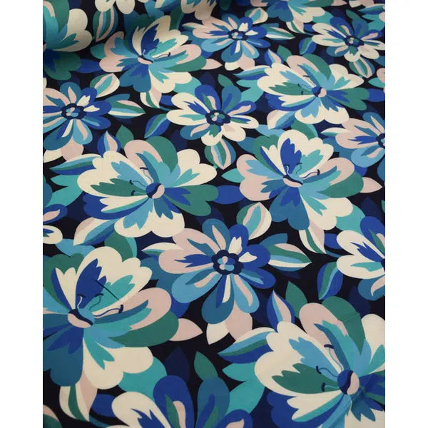 Rayon Challis Fabric - Tapestry - Dusk Bloom – view 4 | Truro Fabrics