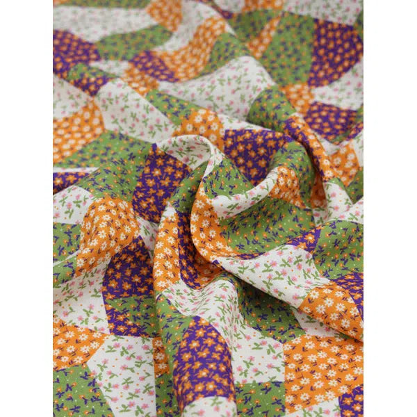 Rayon Linen Fabric - Kaleidoscope Garden – view 2 | Truro Fabrics