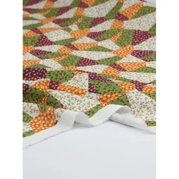 Rayon Linen Fabric - Kaleidoscope Garden – view 4 | Truro Fabrics