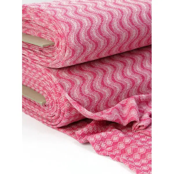 Recycled Jacquard Knit Fabric – Pinkini Diamond – view 2 | Truro Fabrics