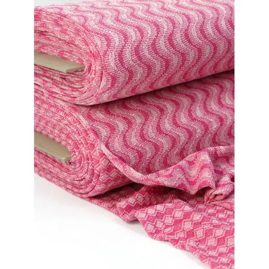 Recycled Jacquard Knit Fabric – Pinkini Diamond – view 2 | Truro Fabrics