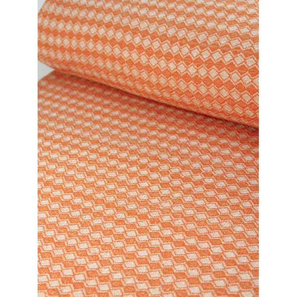 Recycled Jacquard Knit Fabric – Tangerina Diamond – view 4 | Truro Fabrics