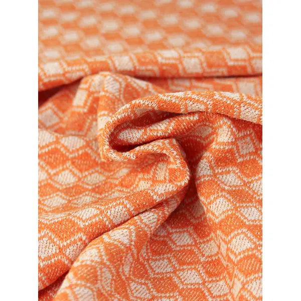 Recycled Jacquard Knit Fabric – Tangerina Diamond – view 5 | Truro Fabrics