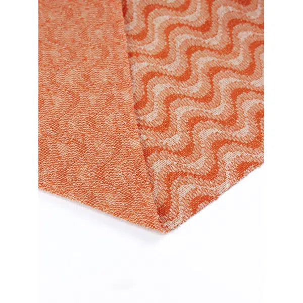 Recycled Jacquard Knit Fabric – Tangerina Wave – view 2 | Truro Fabrics