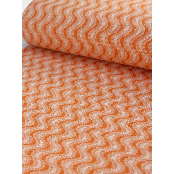 Recycled Jacquard Knit Fabric – Tangerina Wave – view 4 | Truro Fabrics