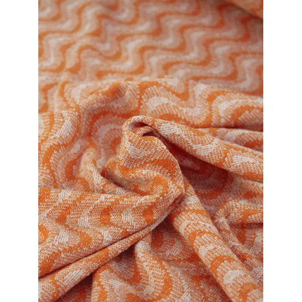 Recycled Jacquard Knit Fabric – Tangerina Wave – view 6 | Truro Fabrics