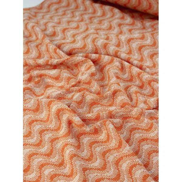 Recycled Jacquard Knit Fabric – Tangerina Wave | Truro Fabrics