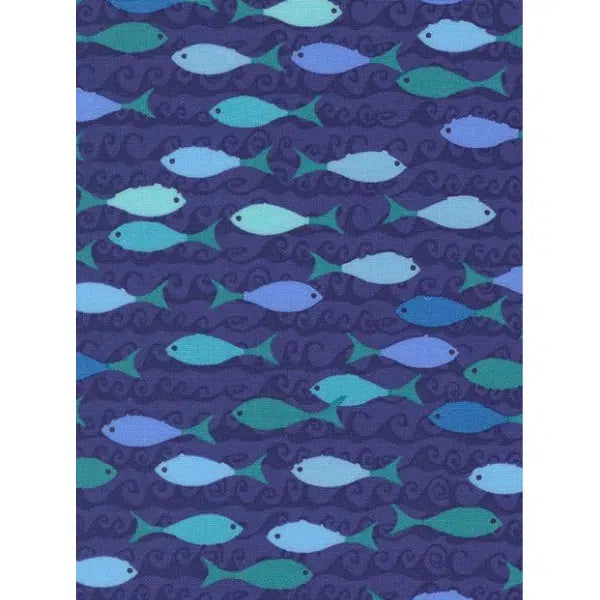 Reef - Patchwork Cotton Fabric - School of Fish - Seafoam | Truro Fabrics