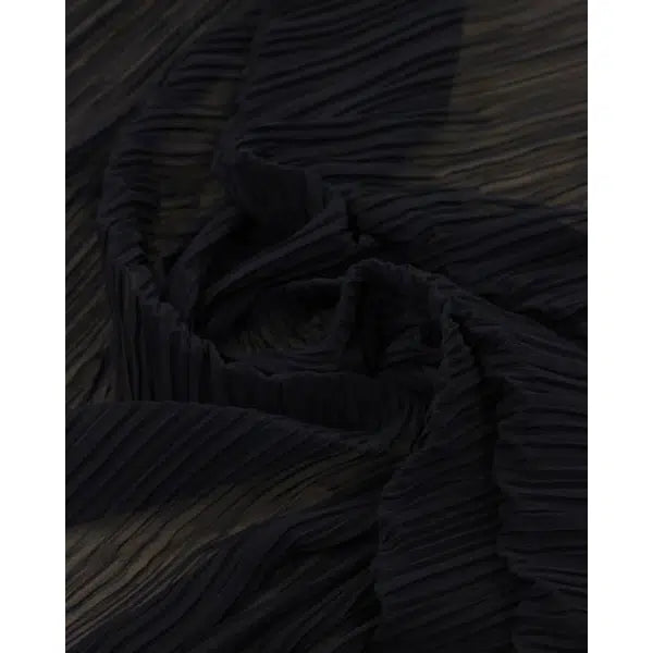 REMNANT Black Plisse Chiffon - 170cm x 140cm | Truro Fabrics