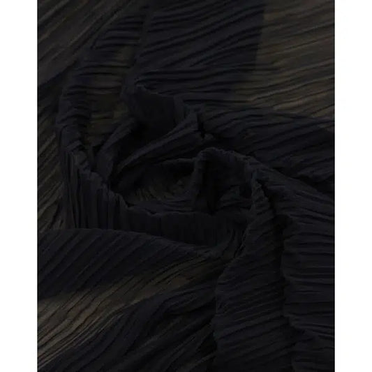 REMNANT Black Plisse Chiffon - 170cm x 140cm | Truro Fabrics