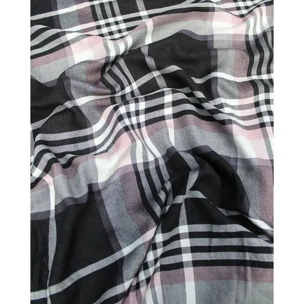REMNANT Como Check Brushed Viscose Twill Fabric - 190cm x 140cm – view 2 | Truro Fabrics