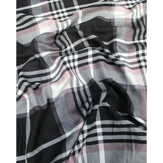 REMNANT Como Check Brushed Viscose Twill Fabric - 190cm x 140cm – view 2 | Truro Fabrics