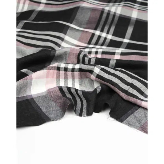 REMNANT Como Check Brushed Viscose Twill Fabric - 190cm x 140cm | Truro Fabrics