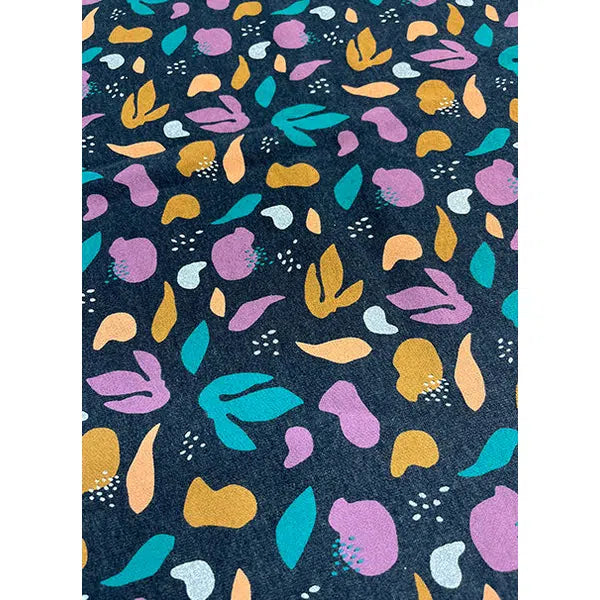 REMNANT Coral Print Sweatshirt Fleece Fabric - 55cm x 140cm – view 2 | Truro Fabrics