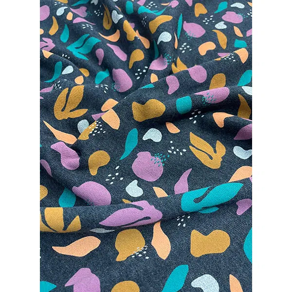 REMNANT Coral Print Sweatshirt Fleece Fabric - 55cm x 140cm | Truro Fabrics