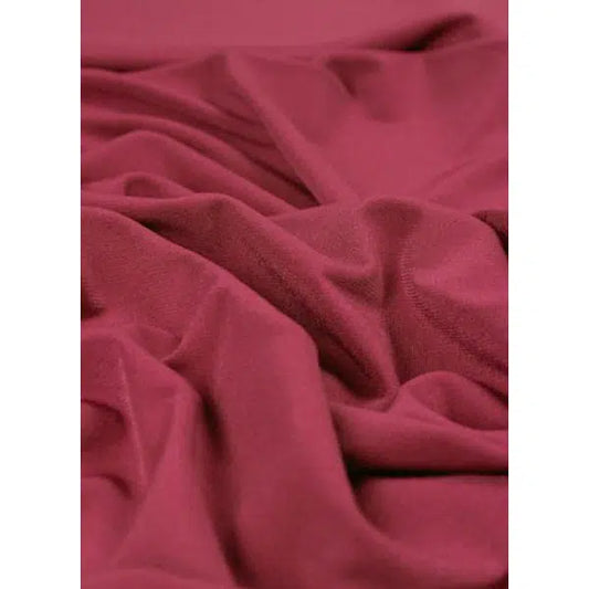REMNANT Cranberry Polyester Jersey Fabric - 150cm x 150cm | Truro Fabrics