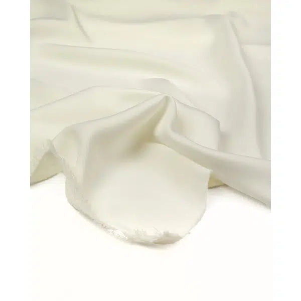 REMNANT Ivory Reborn Recycled Crepe Satin Fabric - 170cm x 145cm – view 2 | Truro Fabrics